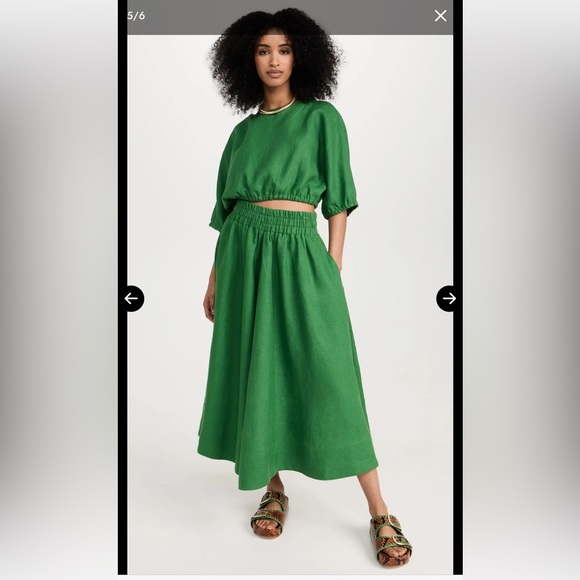 Suzie Kondi Linen Safari Top/Kyria Skirt *Set* M/L *Rust* 🟫🟧 - Picture 1 of 10